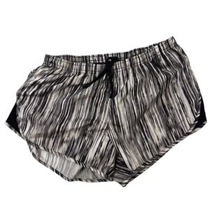 Nike DRI-FIT Women's Black & White Elastic Waist Running Mini Shorts Size Medium